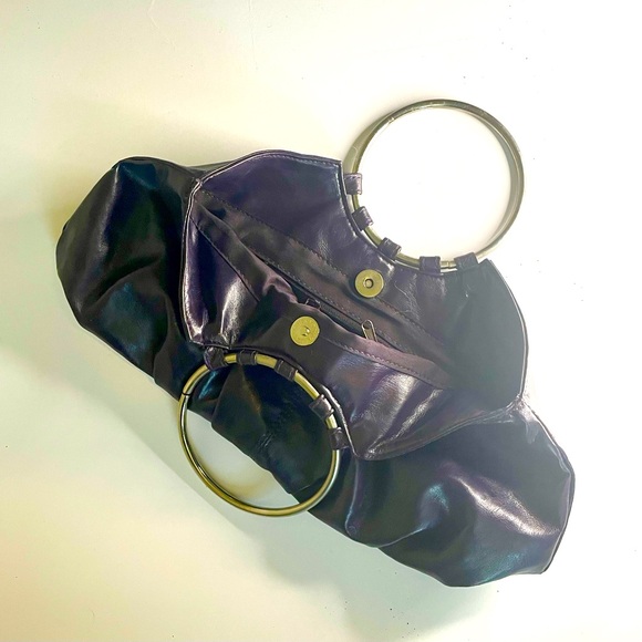 Eggplant Purple Faux Leather Purse - Picture 3 of 3